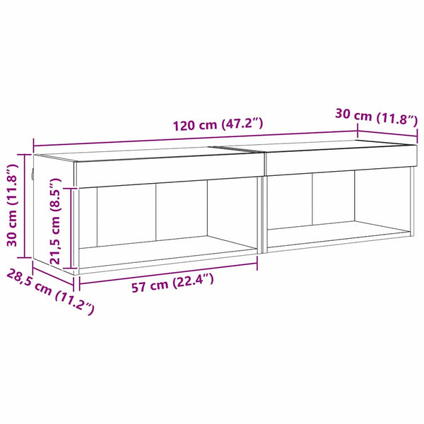 TV-Schrank Set Altholz 60 cm