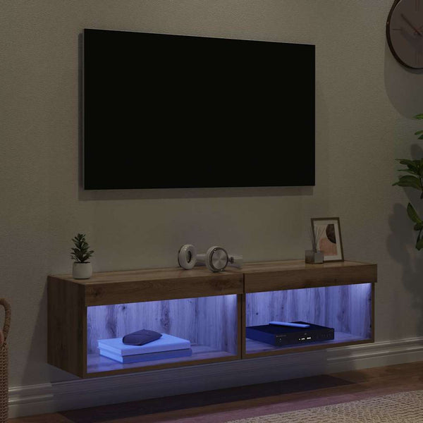 TV-Schrank Set Eiche 60x30 cm