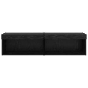 TV-Schrank Set 2-teilig Schwarz Eiche Optik