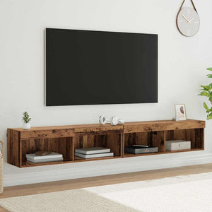 vidaXL Meuble TV 2 pcs bois de récupération 100 x 30 x 30 cm bois d'ingénierie