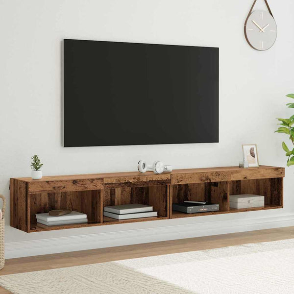 vidaXL Meuble TV 2 pcs bois de récupération 100 x 30 x 30 cm bois d'ingénierie