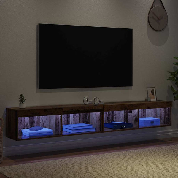 vidaXL Meuble TV 2 pcs bois de récupération 100 x 30 x 30 cm bois d'ingénierie