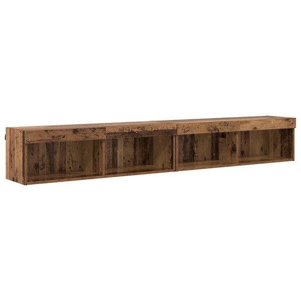 vidaXL Meuble TV 2 pcs bois de récupération 100 x 30 x 30 cm bois d'ingénierie