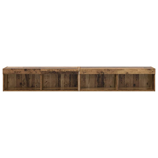 vidaXL Meuble TV 2 pcs bois de récupération 100 x 30 x 30 cm bois d'ingénierie