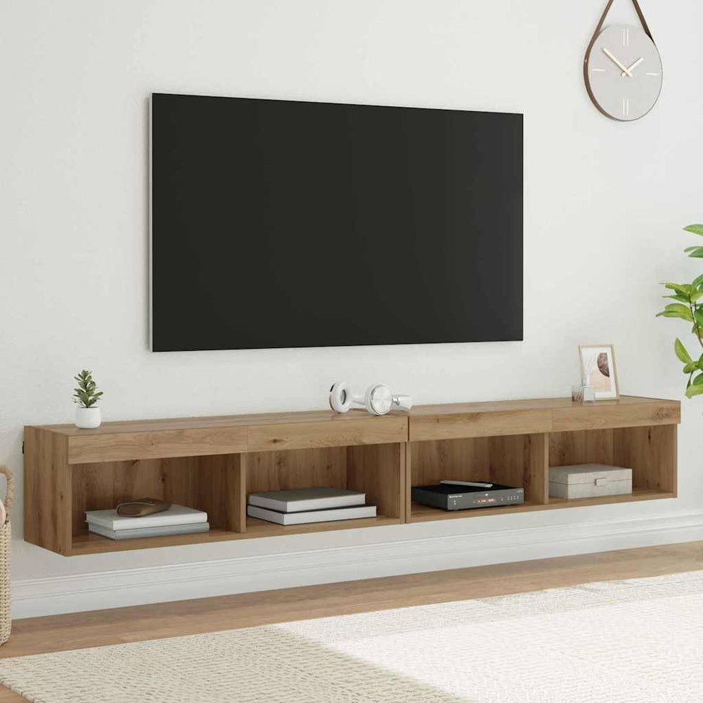 LED TV-Schrank Set Artisan Eiche
