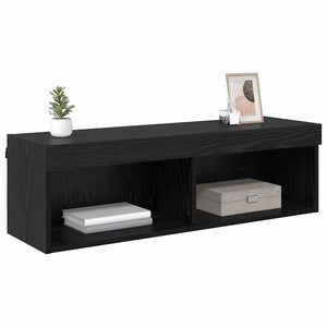 TV-Wandschrank mit LED, Schwarz Eiche