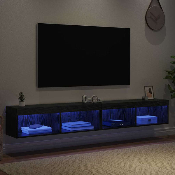 TV-Schrank Set 2tlg. Schwarz Eiche Optik 100cm