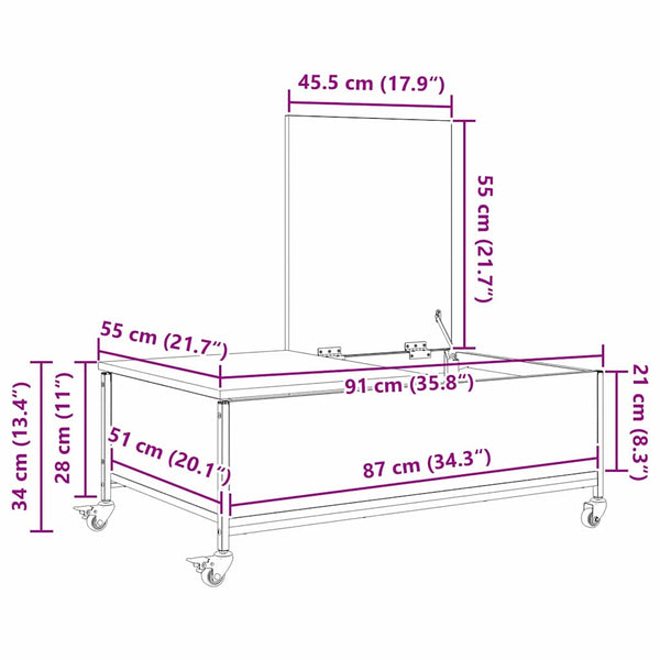 Couchtisch Artisan Eiche 91x55 cm
