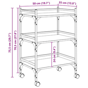 Küchenwagen Altholz 50x35x75,5 cm