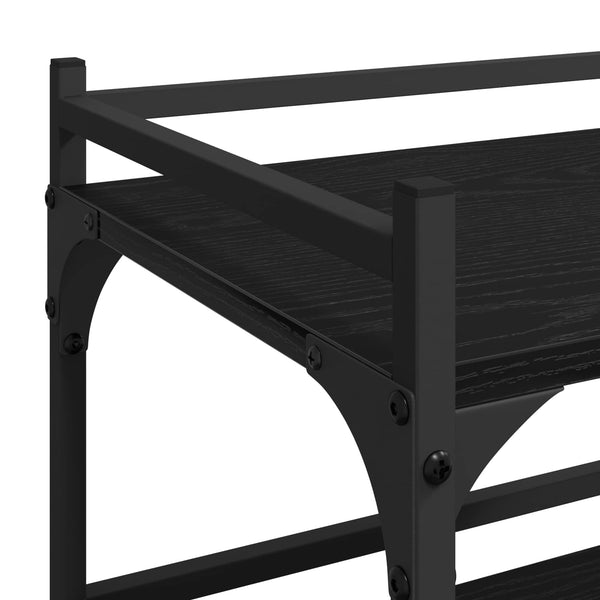 vidaXL Desserte de cuisine noir aspect chêne 50 x 35 x 75,5 cm
