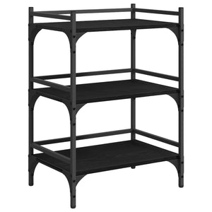 vidaXL Desserte de cuisine noir aspect chêne 50 x 35 x 75,5 cm