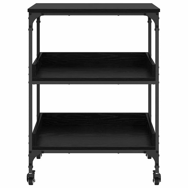 Küchentrolley Schwarz Eichenoptik 60cm