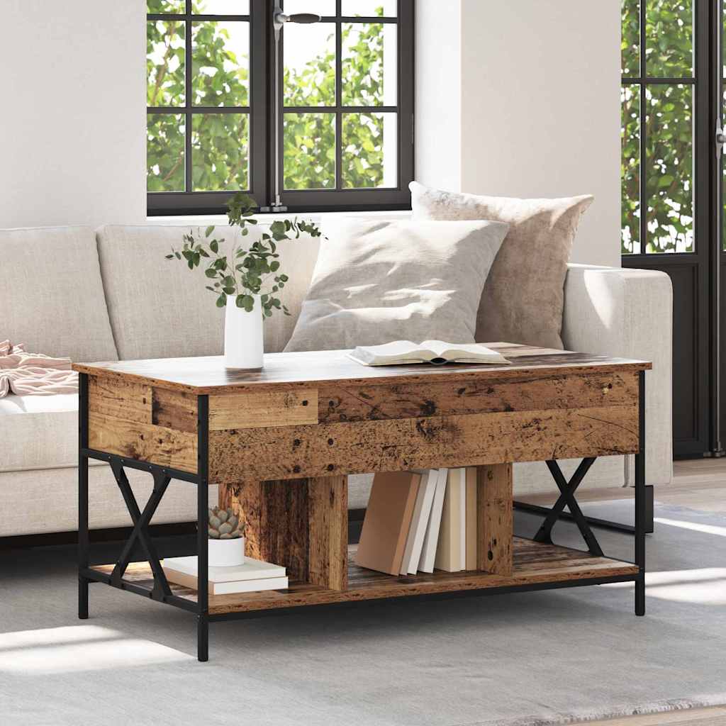 vidaXL Table basse en bois de récupération 100 x 55 x 48,5 cm en bois d'ingénierie
