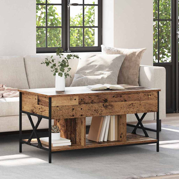 vidaXL Table basse en bois de récupération 100 x 55 x 48,5 cm en bois d'ingénierie