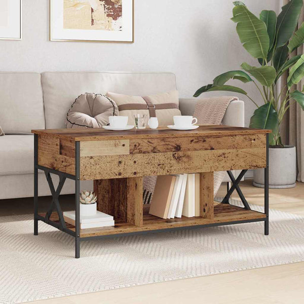 vidaXL Table basse en bois de récupération 100 x 55 x 48,5 cm en bois d'ingénierie