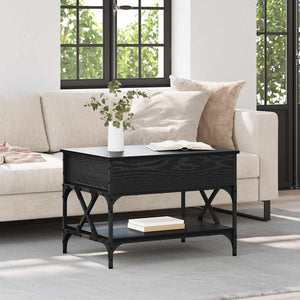 Couchtisch Schwarz Eichenoptik 70x50 cm