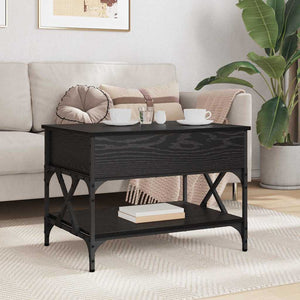 Couchtisch Schwarz Eichenoptik 70x50 cm