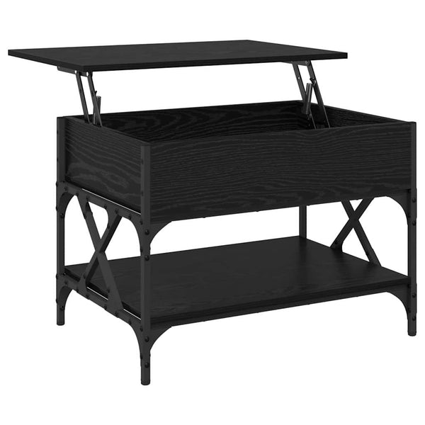 Couchtisch Schwarz Eichenoptik 70x50 cm