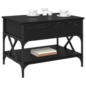 Couchtisch Schwarz Eichenoptik 70x50 cm