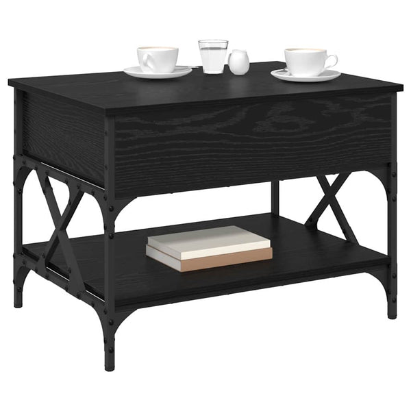 Couchtisch Schwarz Eichenoptik 70x50 cm