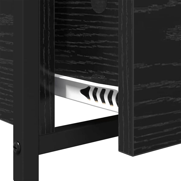 Schwarzer Couchtisch Eichenoptik 85 cm