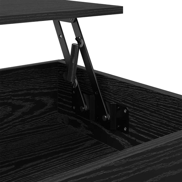 Schwarzer Couchtisch Eichenoptik 85 cm