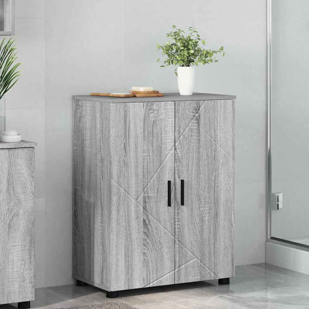 Badezimmerschrank Grau Sonoma 60x35x80 cm