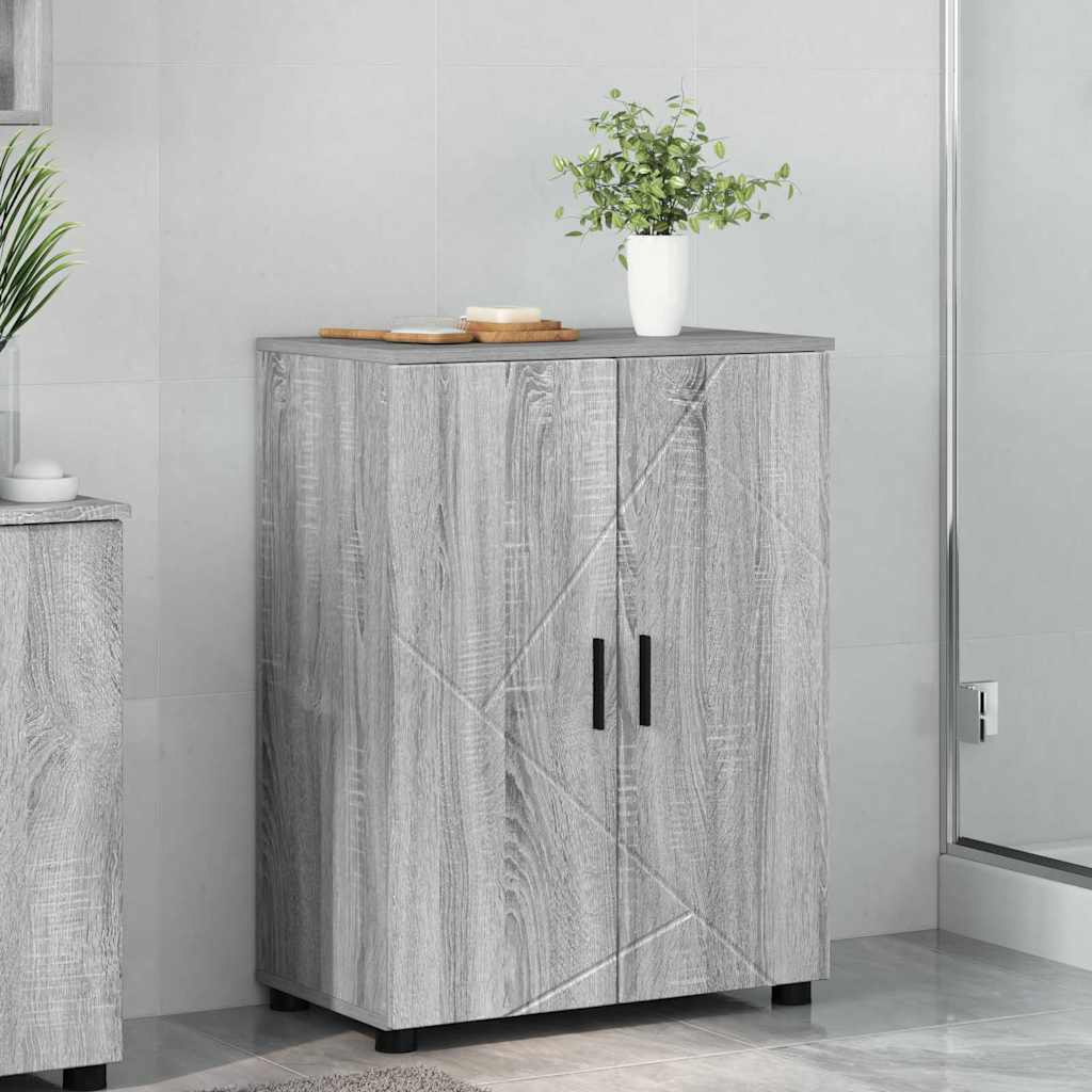 Badezimmerschrank Grau Sonoma 60x35x80 cm
