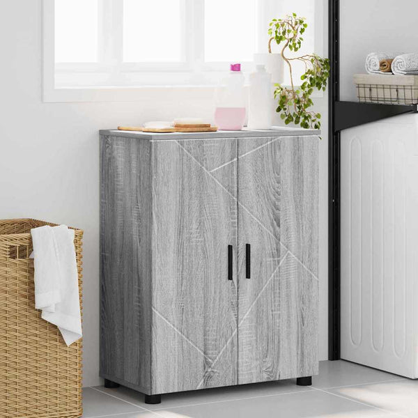 Badezimmerschrank Grau Sonoma 60x35x80 cm
