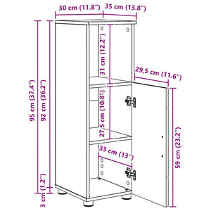 Weißer Badezimmerschrank 30x35x95cm