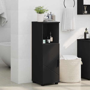 Schwarzer Badezimmerschrank mit Tür