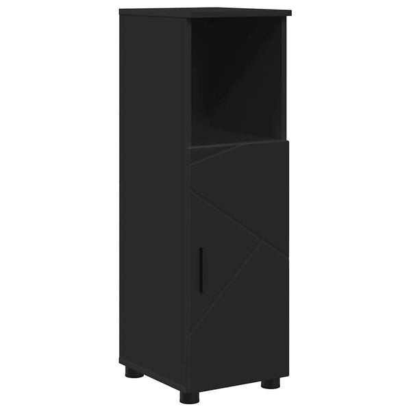 Schwarzer Badezimmerschrank mit Tür