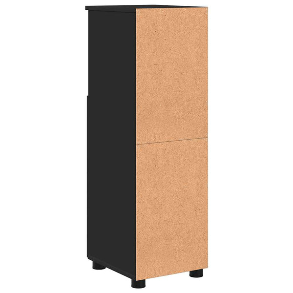 Schwarzer Badezimmerschrank mit Tür