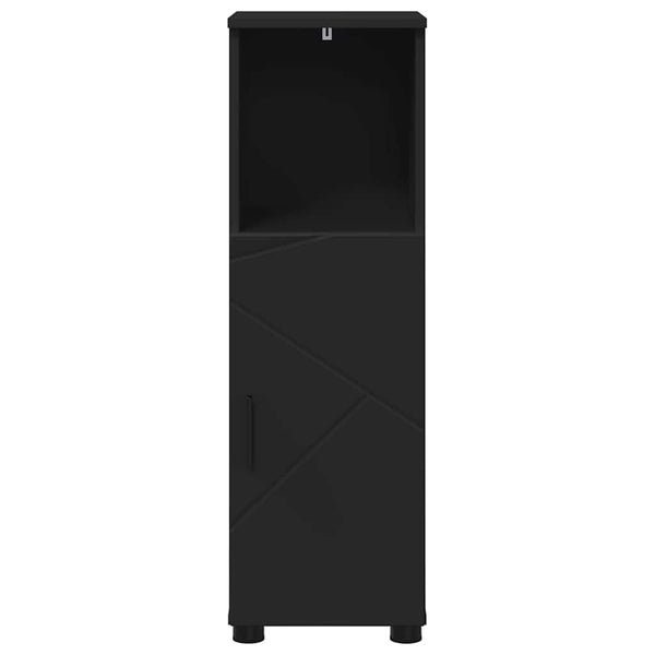 Schwarzer Badezimmerschrank mit Tür