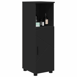 Schwarzer Badezimmerschrank mit Tür