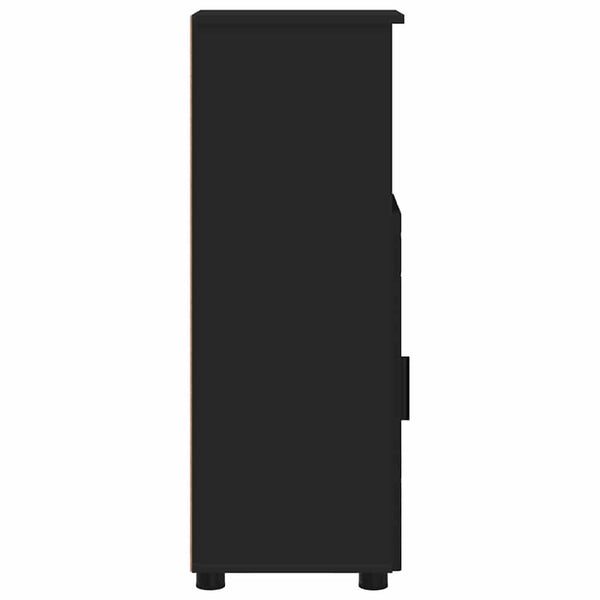 Schwarzer Badezimmerschrank mit Tür
