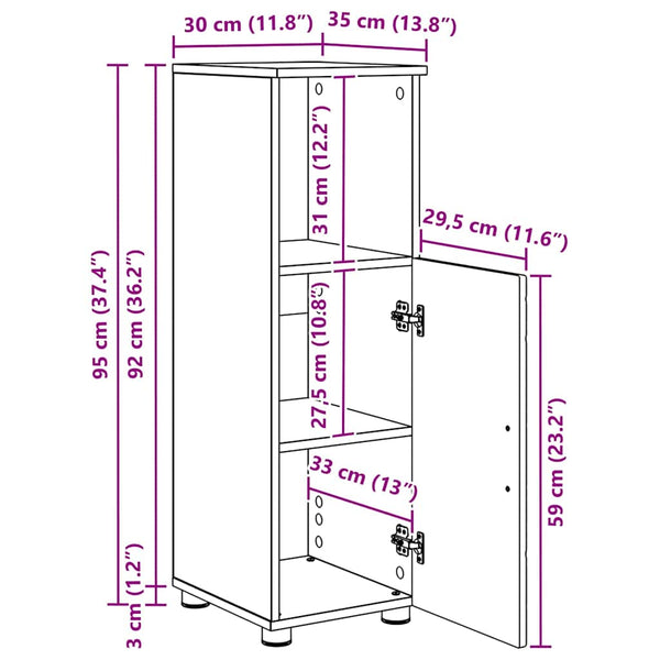 Schwarzer Badezimmerschrank mit Tür