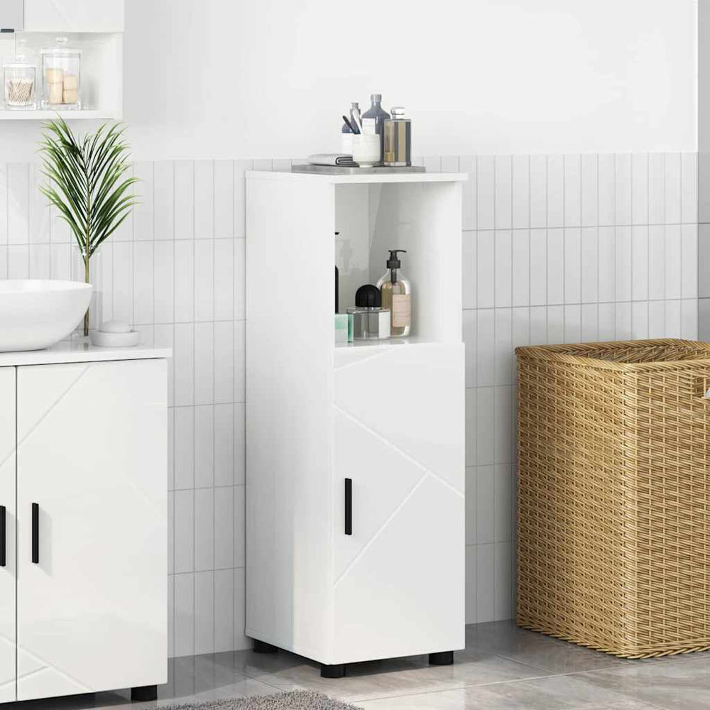 Badezimmerschrank Weiß Hochglanz 30x35x95cm
