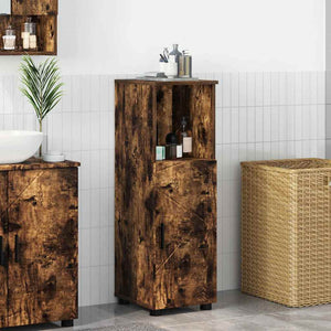 Badezimmerschrank Geräucherte Eiche 30x35x95 cm