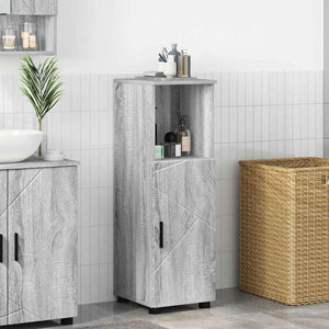 Grauer Badezimmerschrank Sonoma mit Stauraum