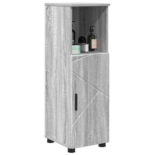 Grauer Badezimmerschrank Sonoma mit Stauraum