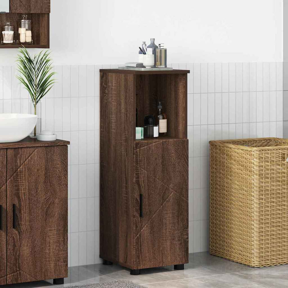 Badezimmerschrank Braun Eiche 30x35x95 cm