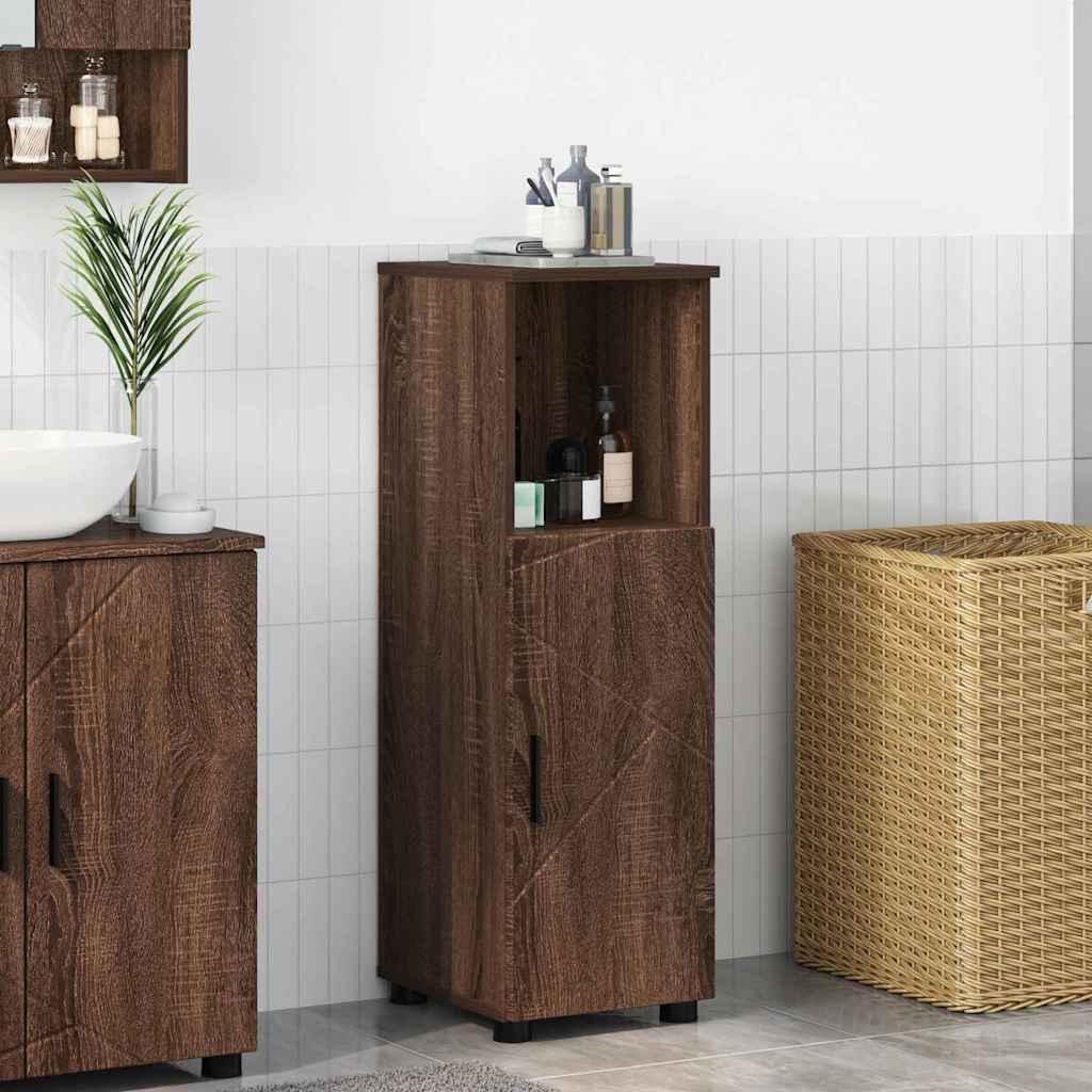 Badezimmerschrank Braun Eiche 30x35x95 cm