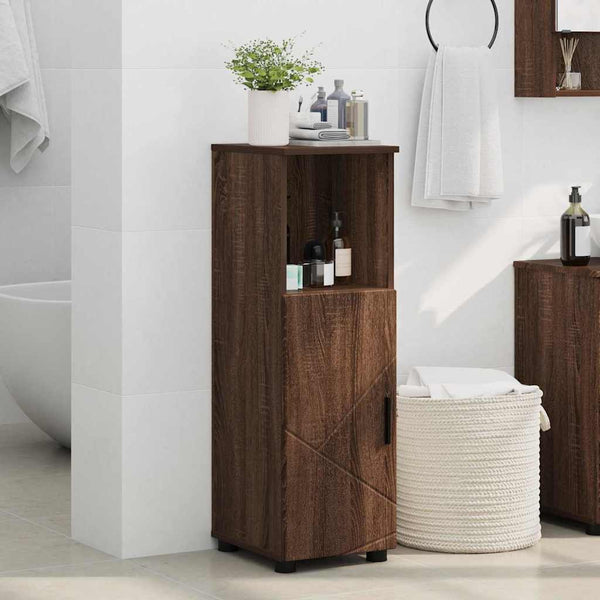 Badezimmerschrank Braun Eiche 30x35x95 cm