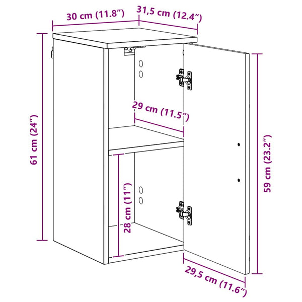 Weißer Badezimmerschrank 30x31,5x61 cm