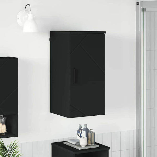 Wandmontierter Badezimmerschrank Schwarz 30x31,5x61 cm
