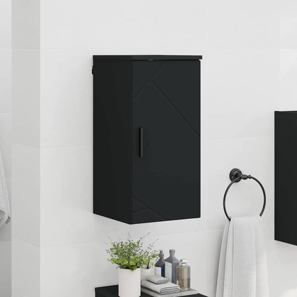 Wandmontierter Badezimmerschrank Schwarz 30x31,5x61 cm