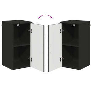 Wandmontierter Badezimmerschrank Schwarz 30x31,5x61 cm