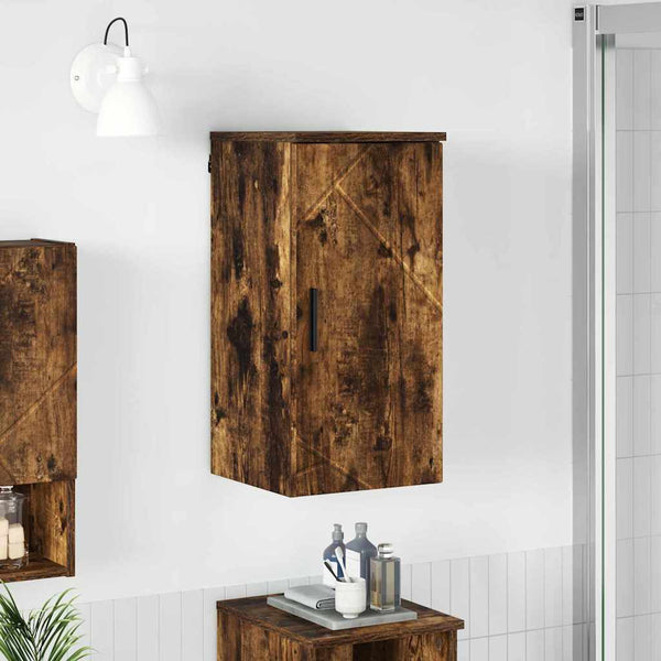 Badezimmerschrank mit Tür, Geräucherte Eiche