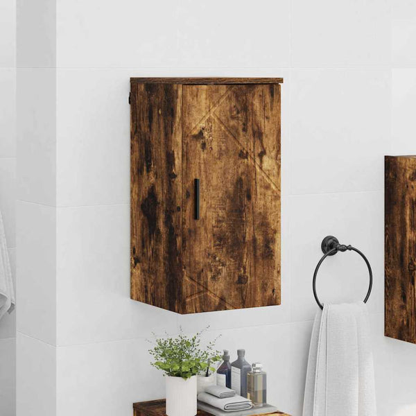 Badezimmerschrank mit Tür, Geräucherte Eiche